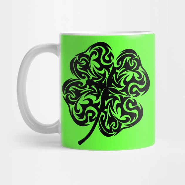 Irish Shamrock Four-leaf Lucky Clover by Nartissima